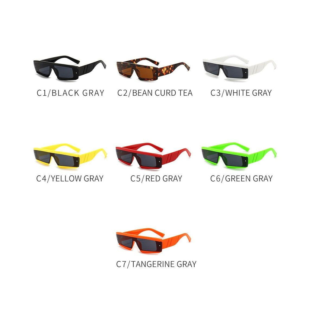 90s Retro Thick Rectangle Square Sunglasses Chic Streetwear