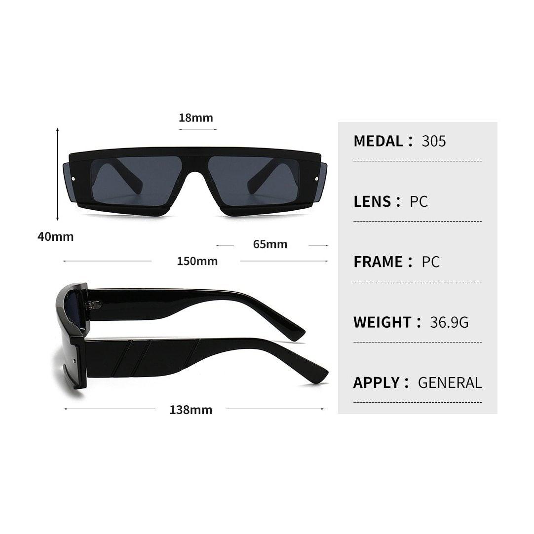 90s Retro Thick Rectangle Square Sunglasses Chic Streetwear
