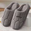 Unisex Plush Indoor House Slippers - Geometric Cozy Bedroom Shoes