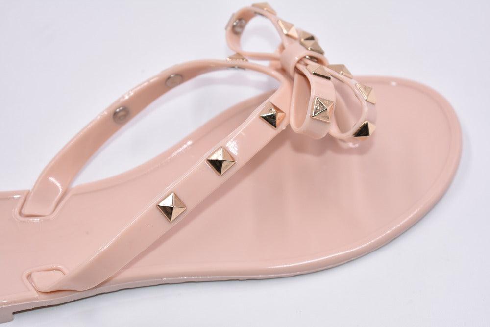 Women’s Bow Flip Flops – Glamorous Flat Beach Sandals