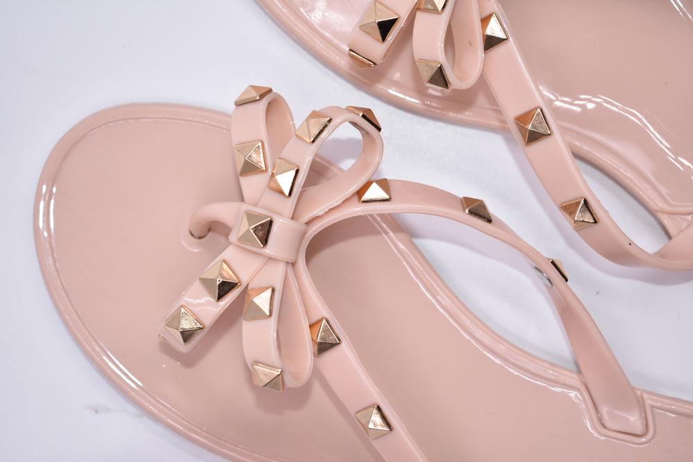 Women’s Bow Flip Flops – Glamorous Flat Beach Sandals