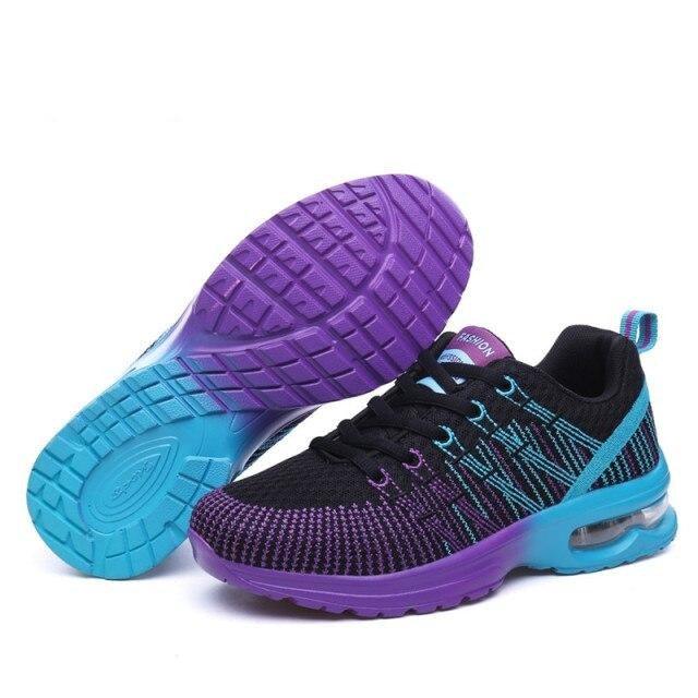 Women’s Athletic Knit Running Sneakers – Breathable Mesh Sport Shoes