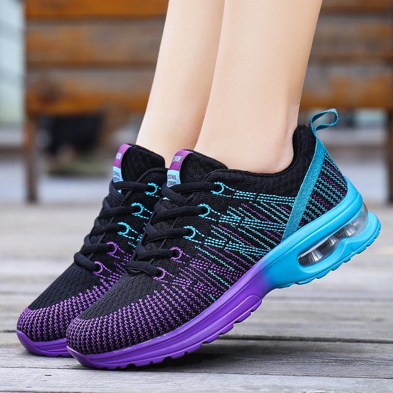 Women’s Athletic Knit Running Sneakers – Breathable Mesh Sport Shoes