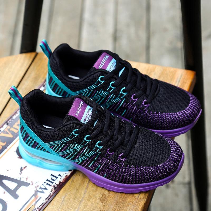 Women’s Athletic Knit Running Sneakers – Breathable Mesh Sport Shoes