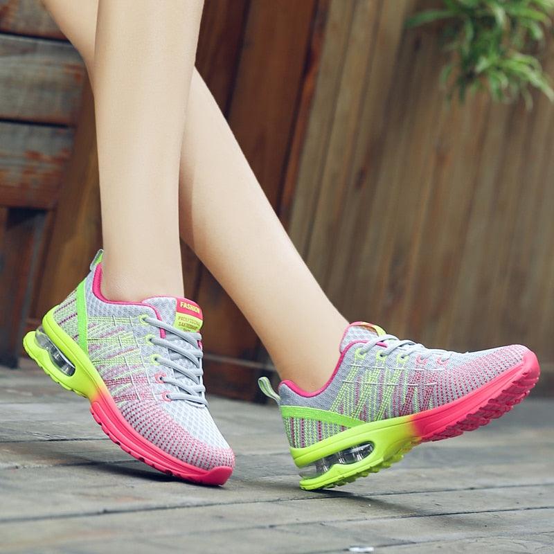 Women’s Athletic Knit Running Sneakers – Breathable Mesh Sport Shoes