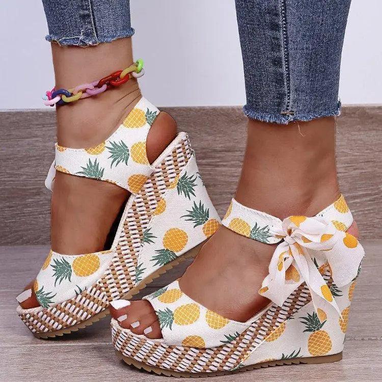 Bohemian Summer Resort Sandals – Elegant Polka Dot Design