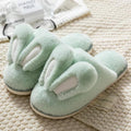Cute Rabbit Ear Plush Slippers for Couples Soft Memory Foam House