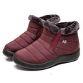 Womens Waterproof Winter Snow Boots, Faux Fur Lined Slip On Booties