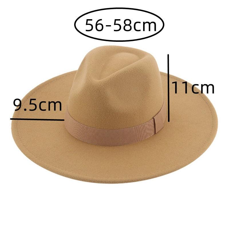 Elegant Wide Brim Fedora Hat Retro Style Dress Cap for Women