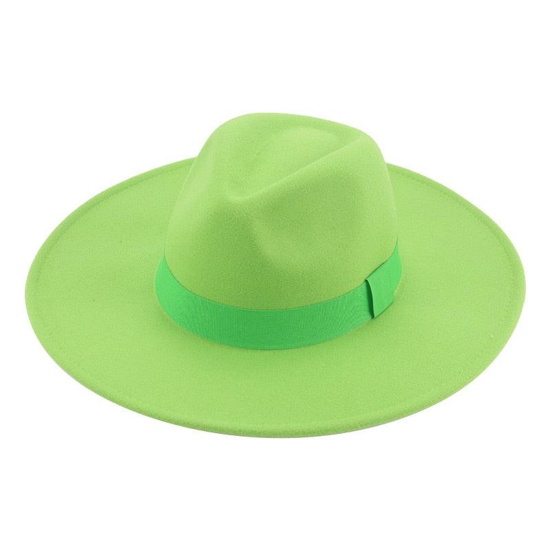 Elegant Wide Brim Fedora Hat Retro Style Dress Cap for Women
