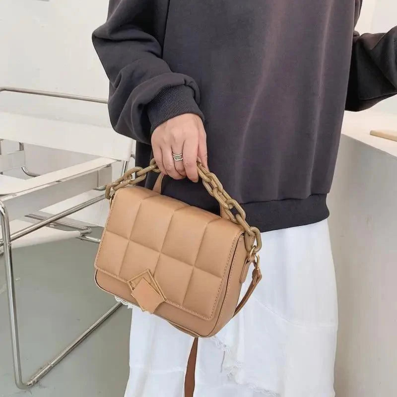 Women's Literary Shoulder Bag with Chain Strap Autumn Winter