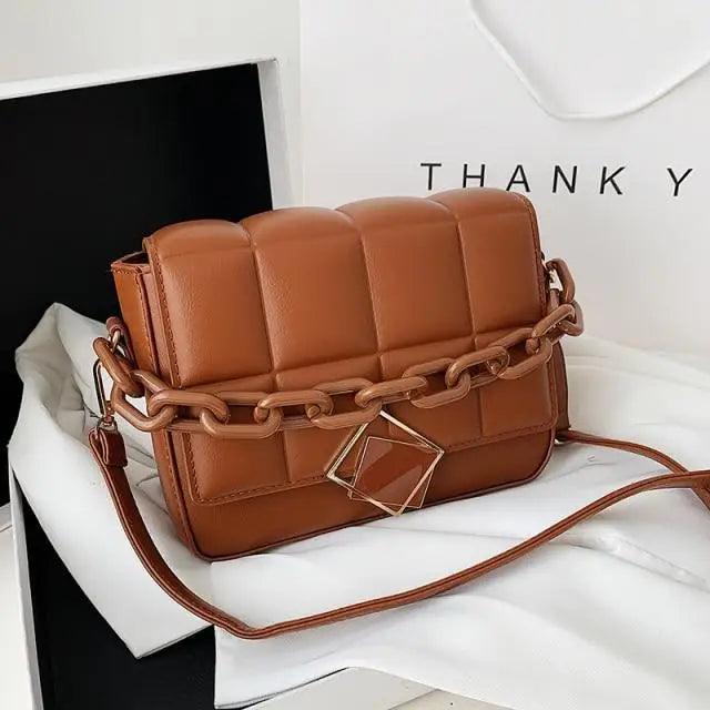 Women's Literary Shoulder Bag with Chain Strap Autumn Winter