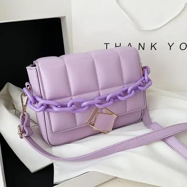 Women's Literary Shoulder Bag with Chain Strap Autumn Winter