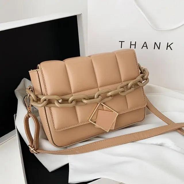 Women's Literary Shoulder Bag with Chain Strap Autumn Winter
