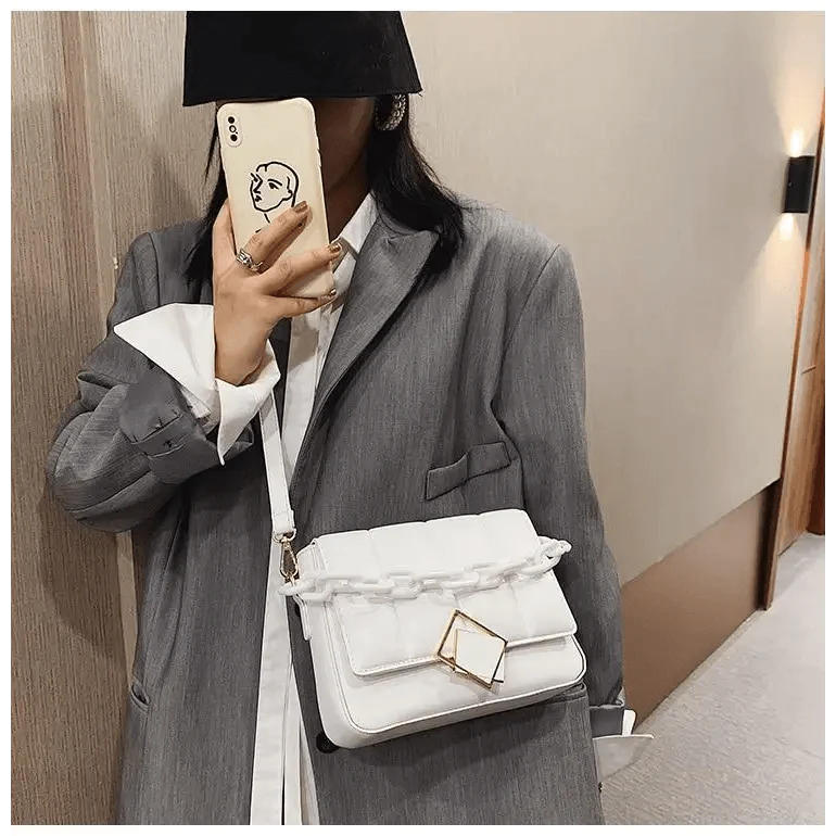 Women's Literary Shoulder Bag with Chain Strap Autumn Winter