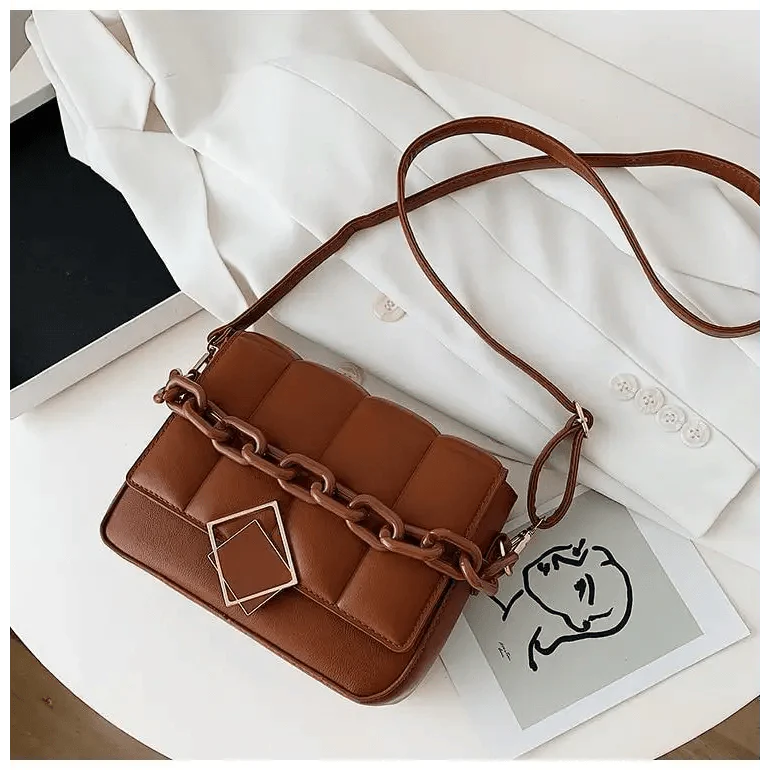 Women's Literary Shoulder Bag with Chain Strap Autumn Winter