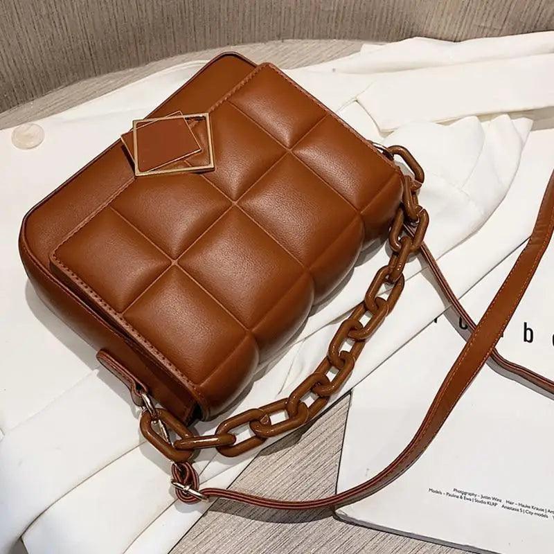 Women's Literary Shoulder Bag with Chain Strap Autumn Winter