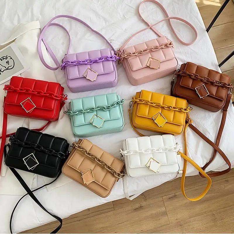 Women's Literary Shoulder Bag with Chain Strap Autumn Winter