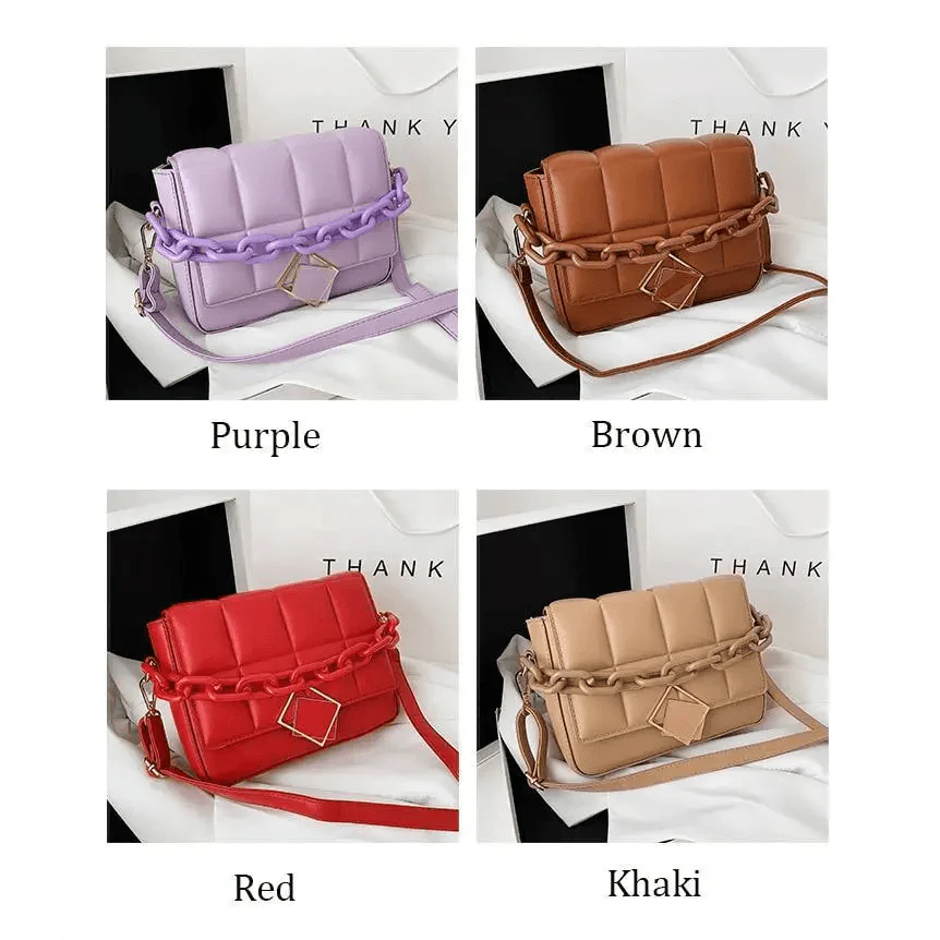 Women's Literary Shoulder Bag with Chain Strap Autumn Winter