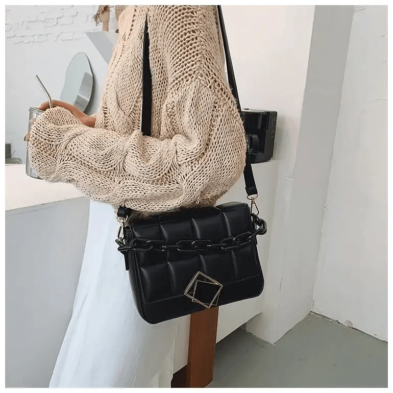 Women's Literary Shoulder Bag with Chain Strap Autumn Winter