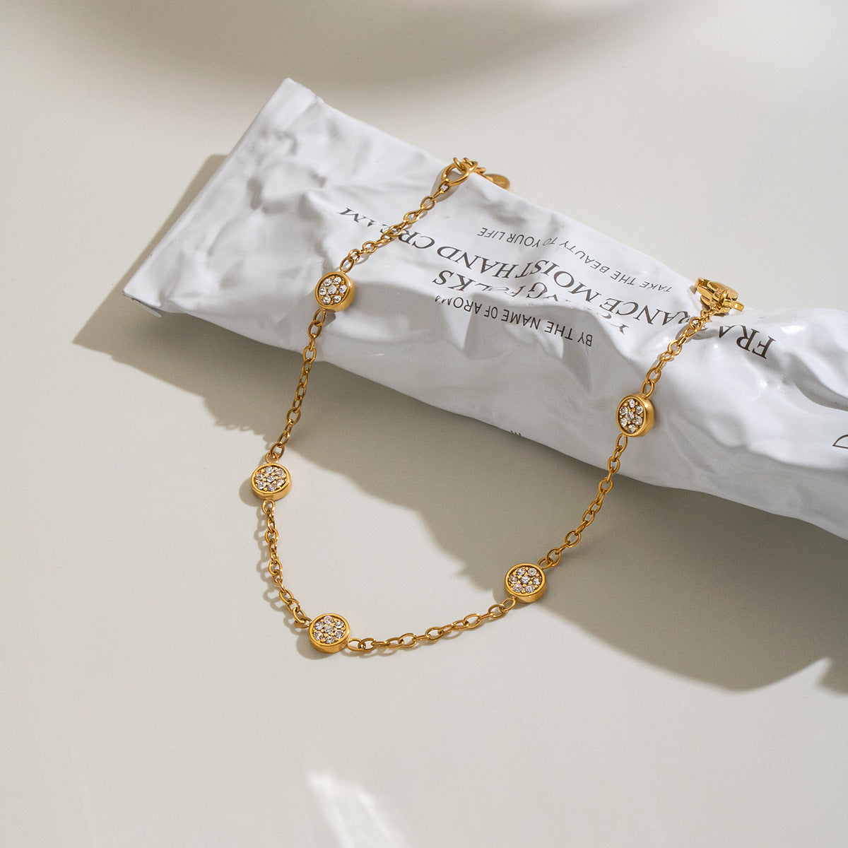 Womens Minimalist Stainless Steel Bracelet With Diamonds