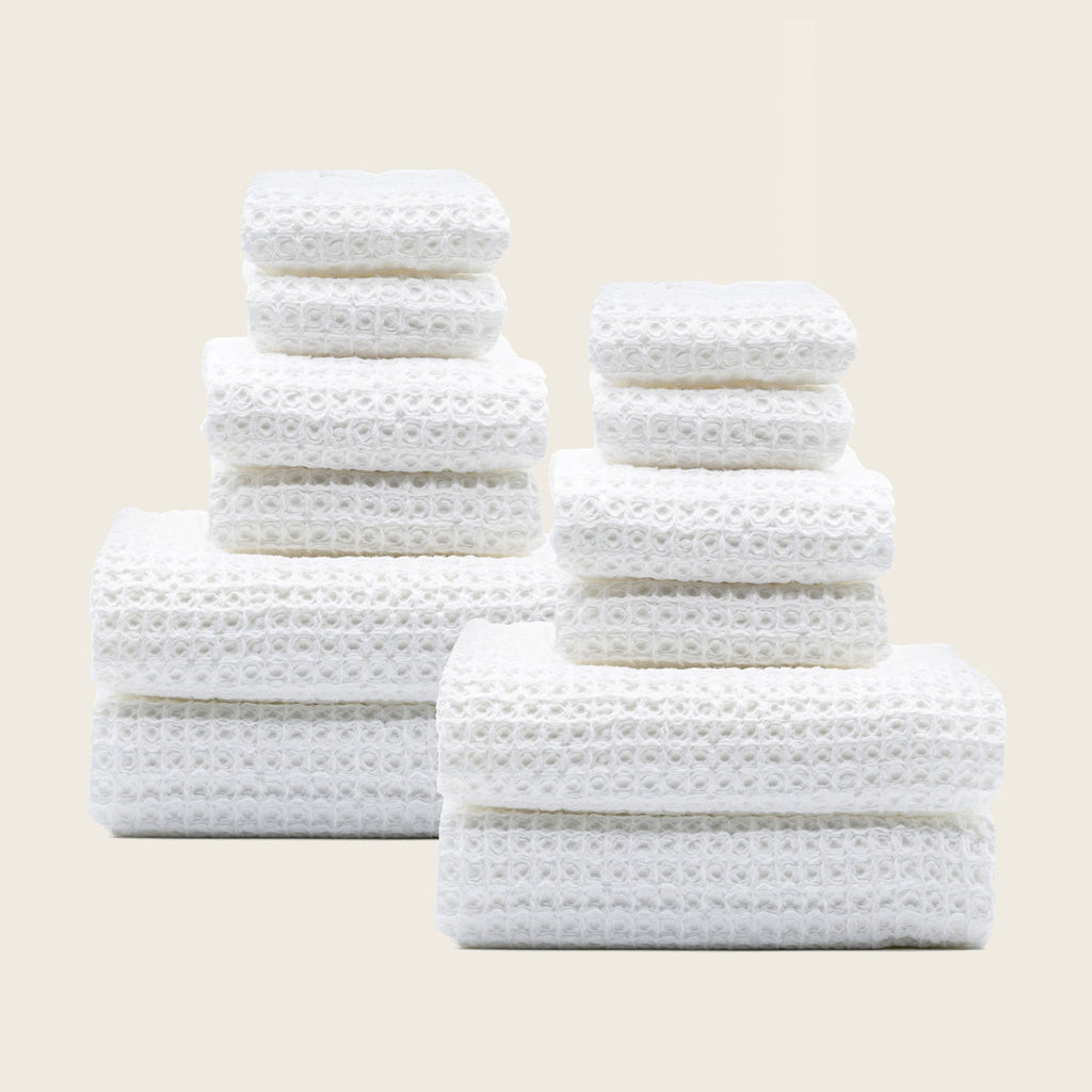 Sedona White Cotton Waffle Weave Bath Towel - Image 21