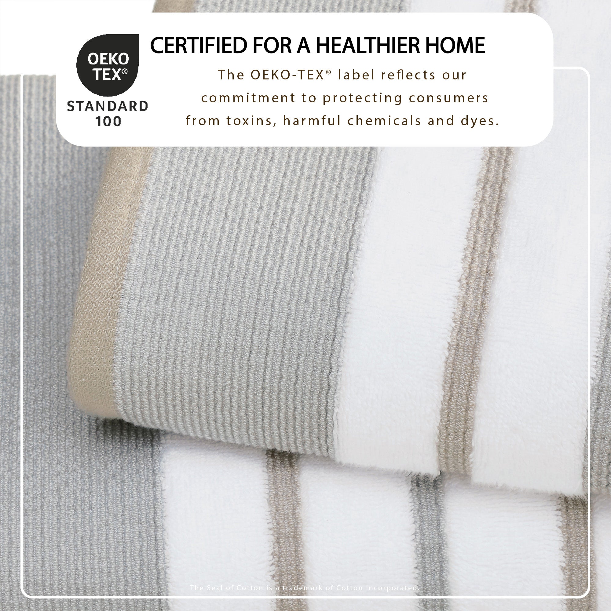 Decorative Cotton Stripe Bath Towel Set - Noelle Collection
