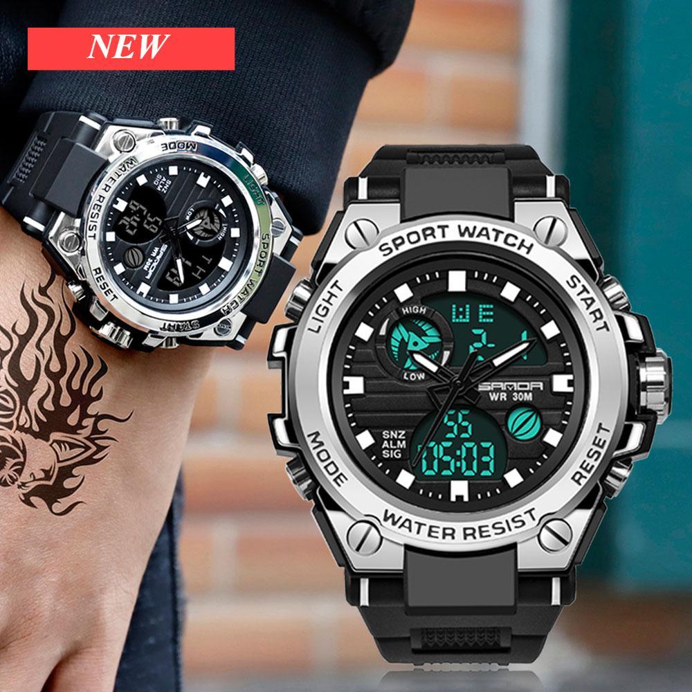 Dual Display Sports Watch Waterproof 30M Unisex Digital
