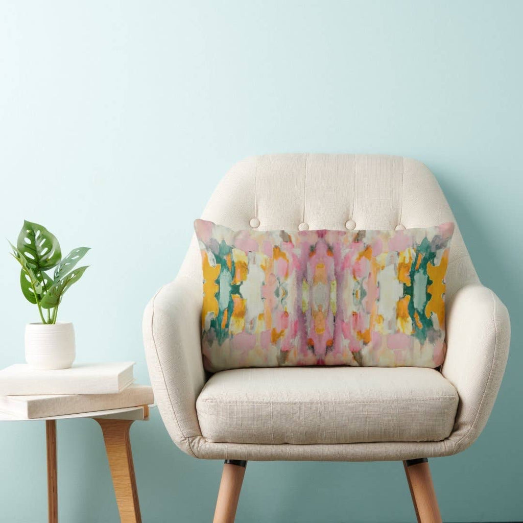 Layla II Abstract Print Lumbar Throw Pillow