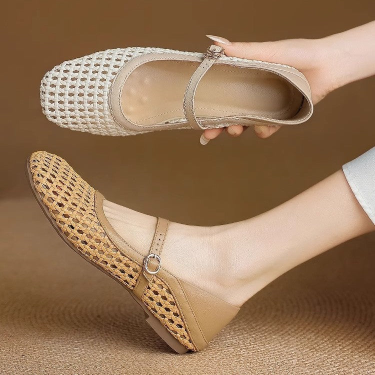 Women's French Minimalist Flat Mary Jane Shoes