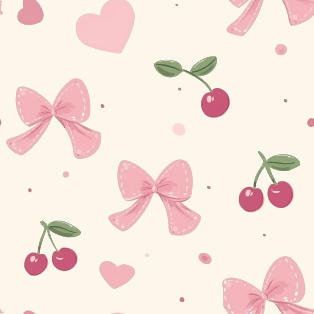 Pink Polka Dot and Bow Print Ruffle Hem Shorts Pajama Set