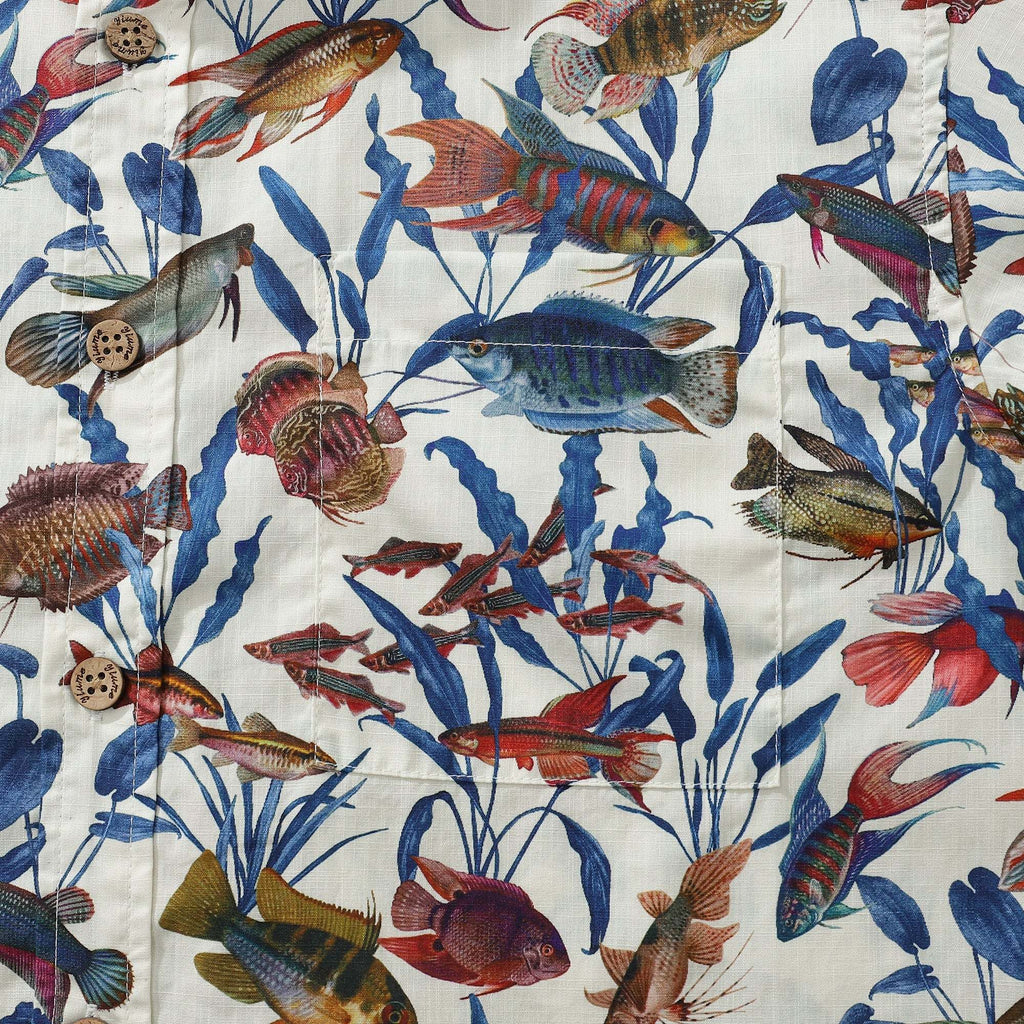 Men's Fish Shirt Button Down Tropical Hawaiian Shirts For Men Short Sleeve Aloha Shirt Nature Collector By Amy