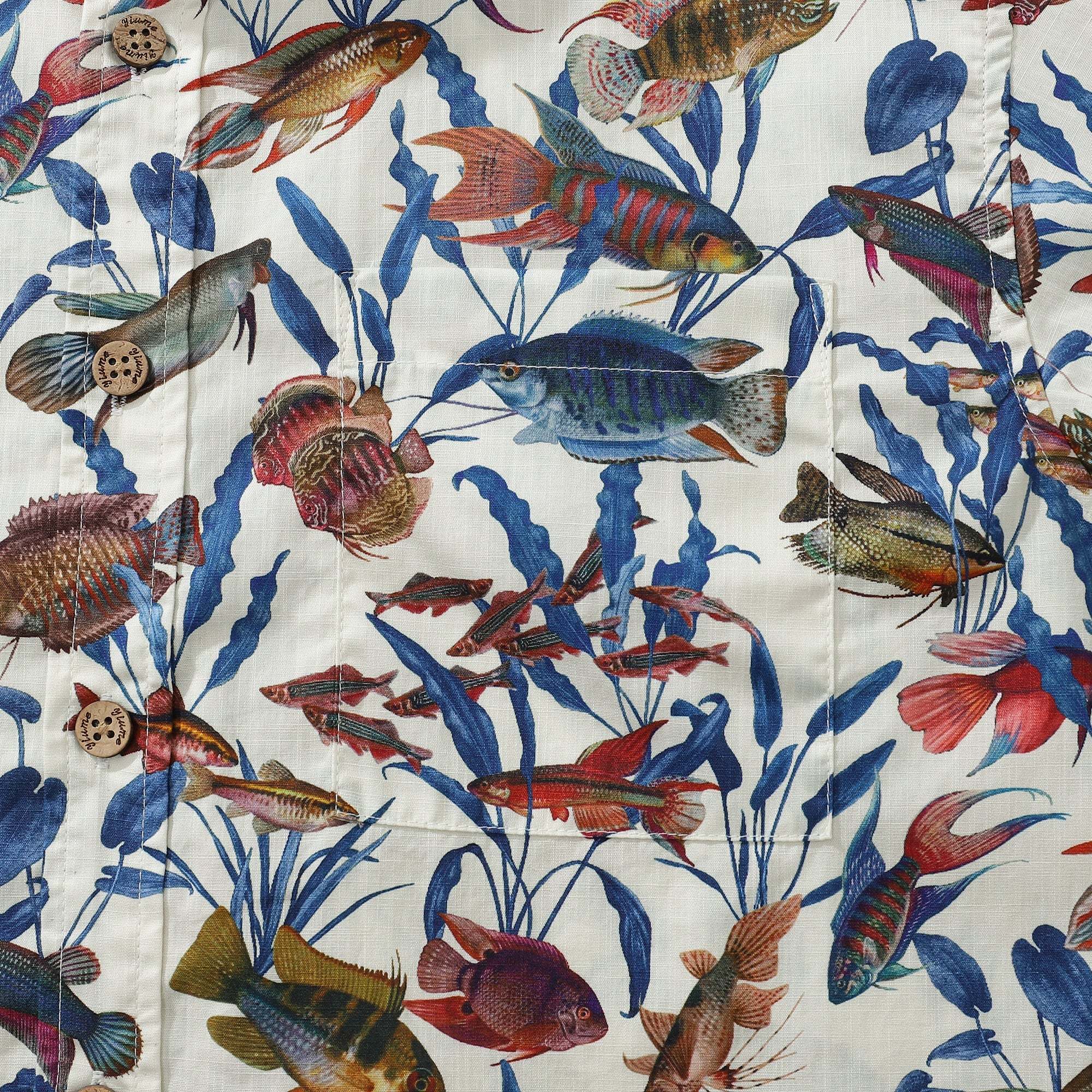 Men's Fish Shirt Button Down Tropical Hawaiian Shirts For Men Short Sleeve Aloha Shirt Nature Collector By Amy