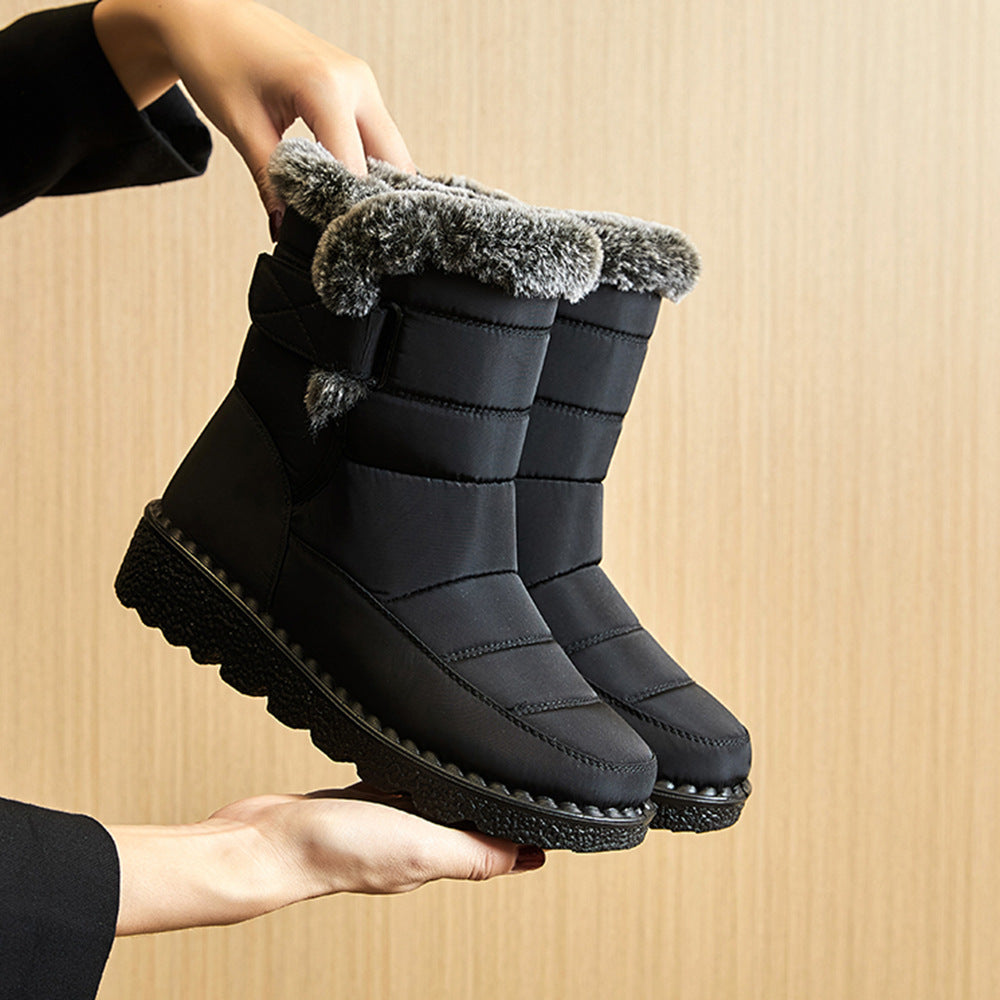Women's Waterproof Plush Lined Snow Boots with Non-Slip Sole