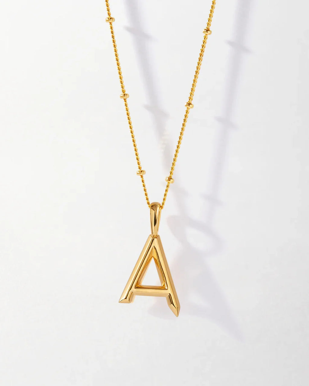 18K gold birthstone with letter design elegant necklace