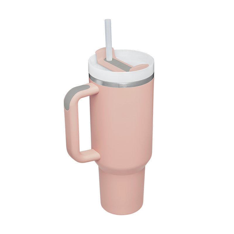 40 oz Stainless Steel Insulated Tumbler with Handle and Straw