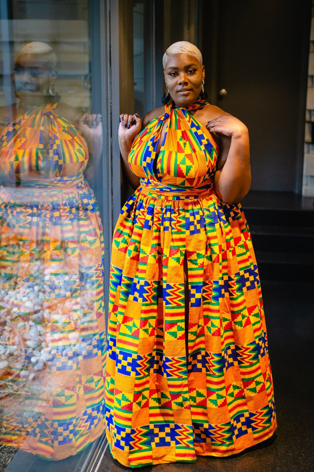 African Print Irregular Dress with Versatility