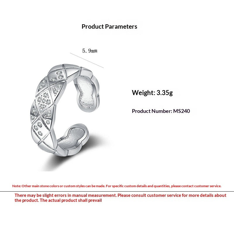 Minimalist Adjustable Wave Diamond Ring in Gold-Plated Copper