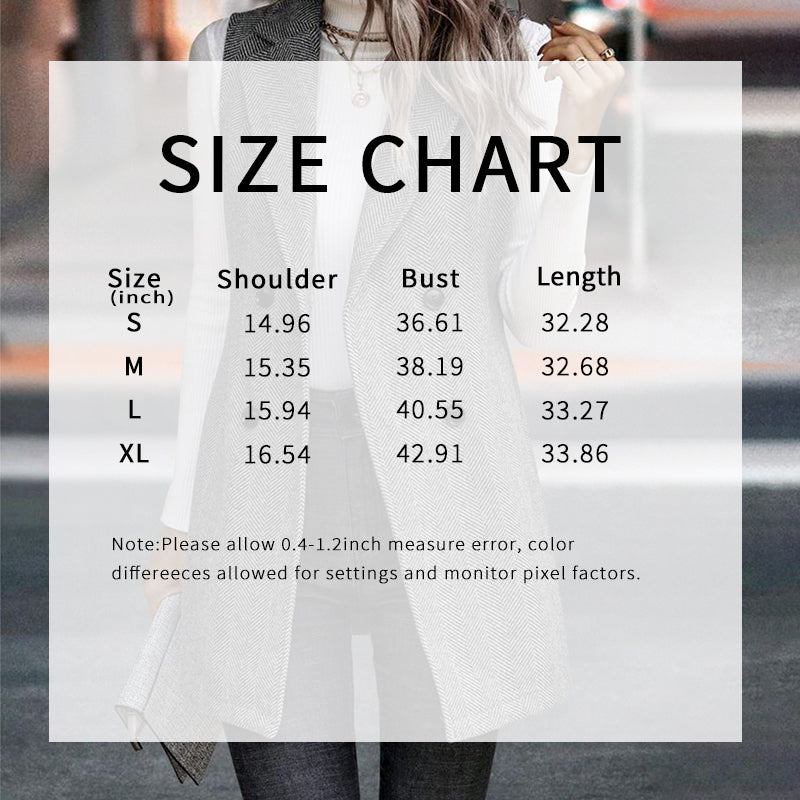 Women’s Herringbone Sleeveless Blazer Vest Tailored Layering Piece - Image 5