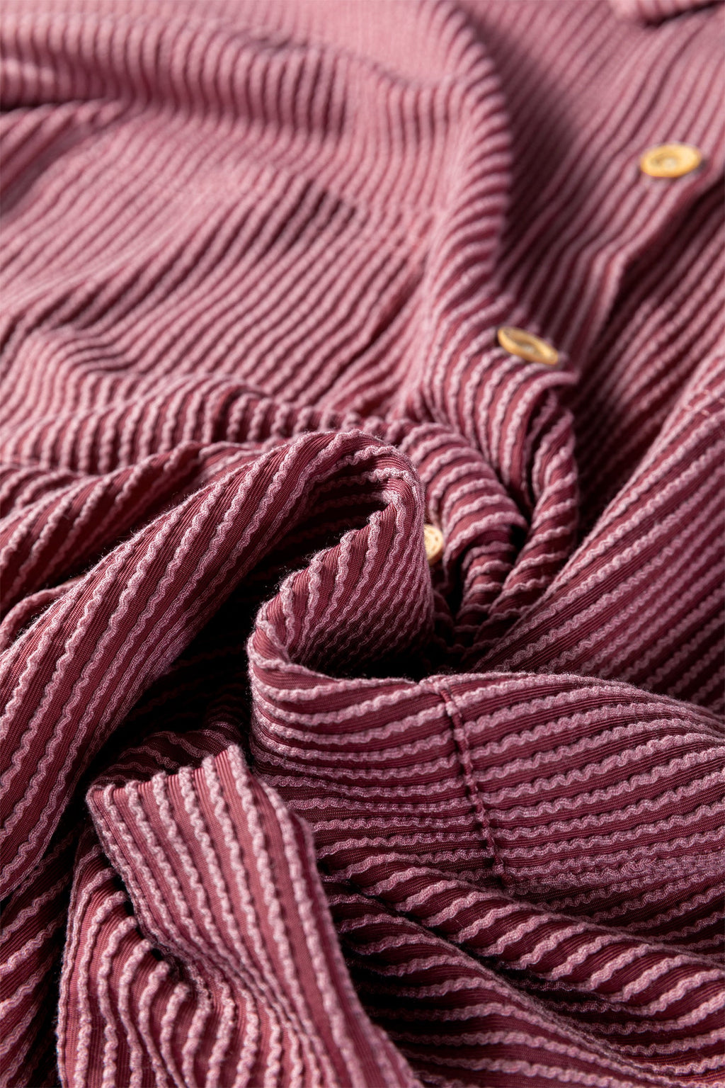 Fiery Red Pink Roll Tab Sleeve Ribbed Shacket | 112