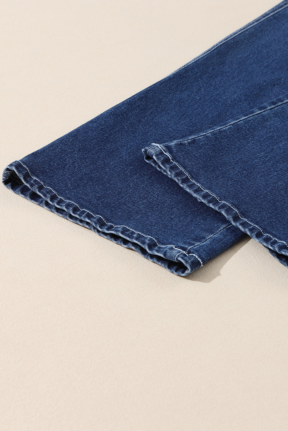 Mckinley Wide Leg Cropped Jeans in Blue - Vintage High Waist Denim