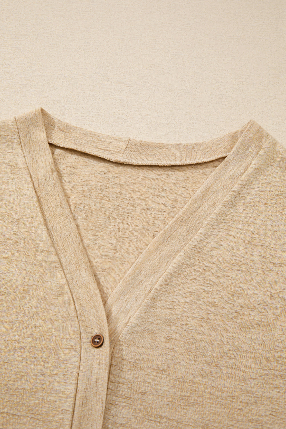 White Longline Open-Front Buttoned Cardigan - Lightweight Knit