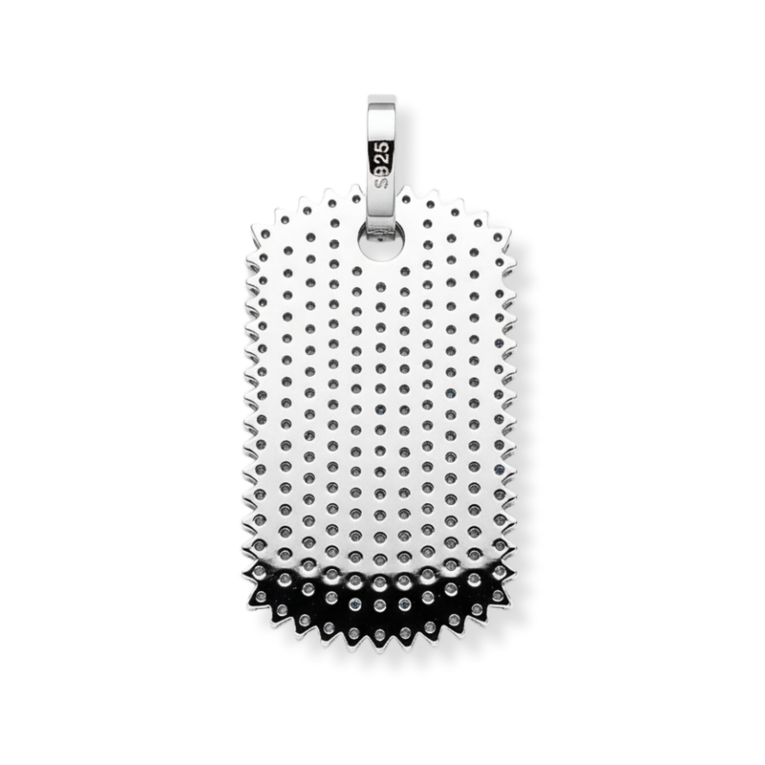 Moissanite Dog Tag Pendant in 925 Sterling Silver
