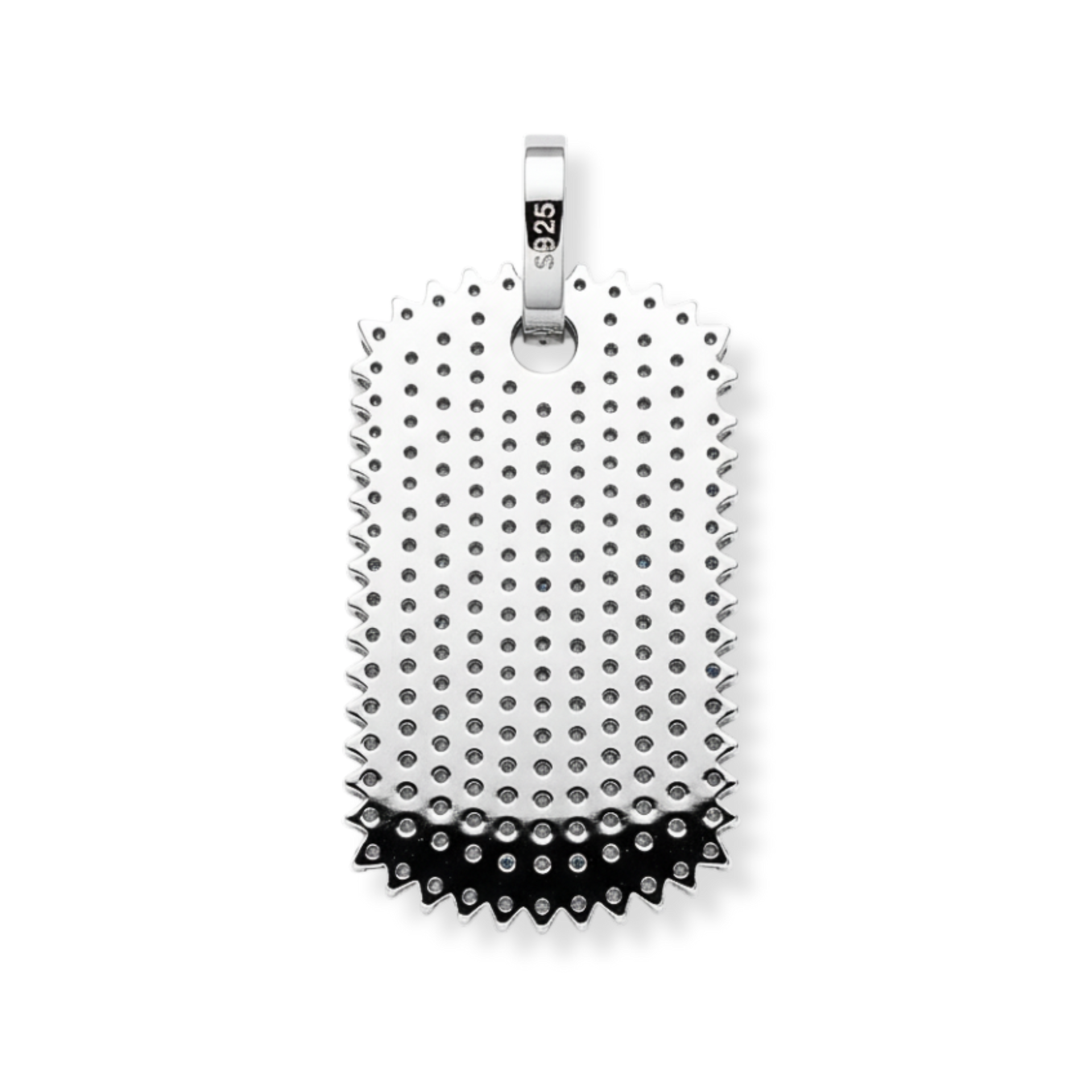 Moissanite Dog Tag Pendant in 925 Sterling Silver