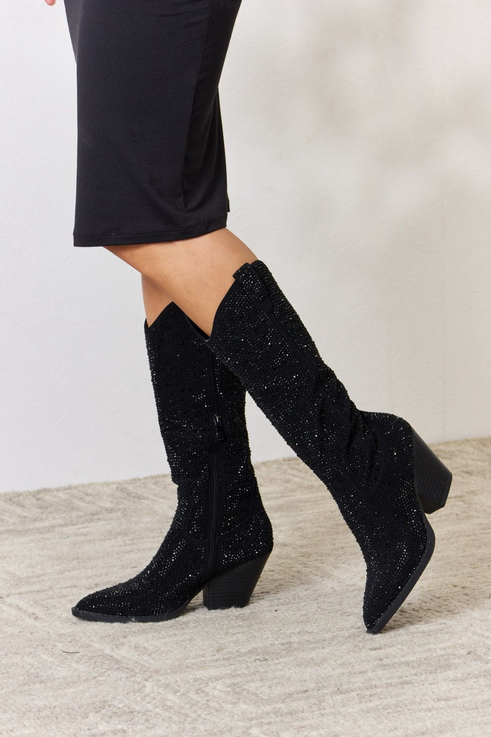 Rhinestone Knee High Cowboy Boots - Sparkle Western Boots