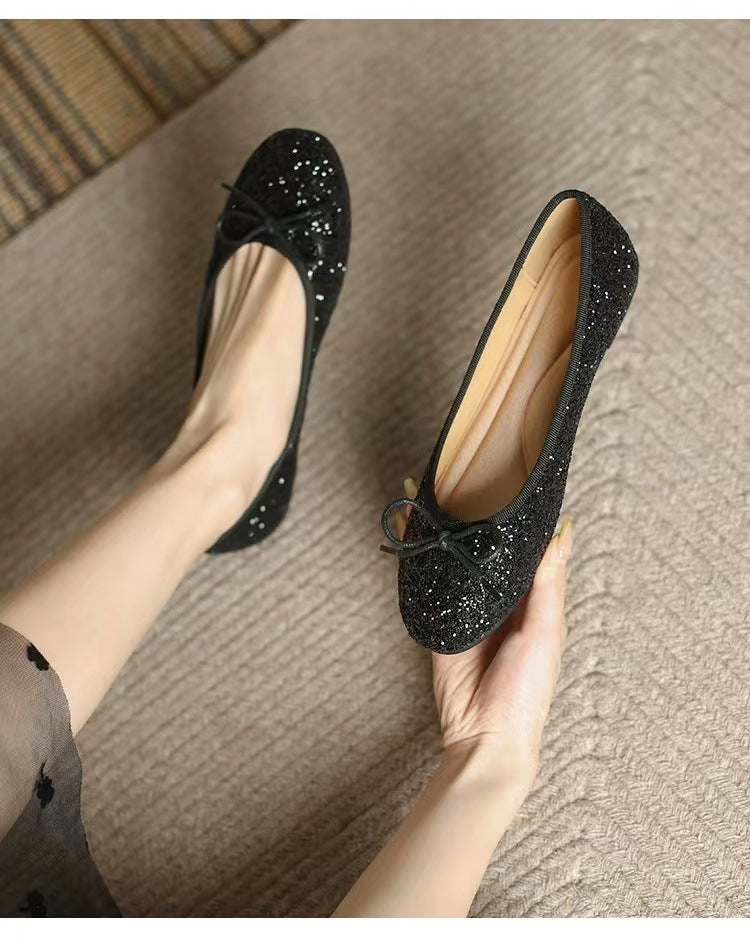 Women's Snakeskin Print Round Toe Slip-On Ballet Flats - Image 6