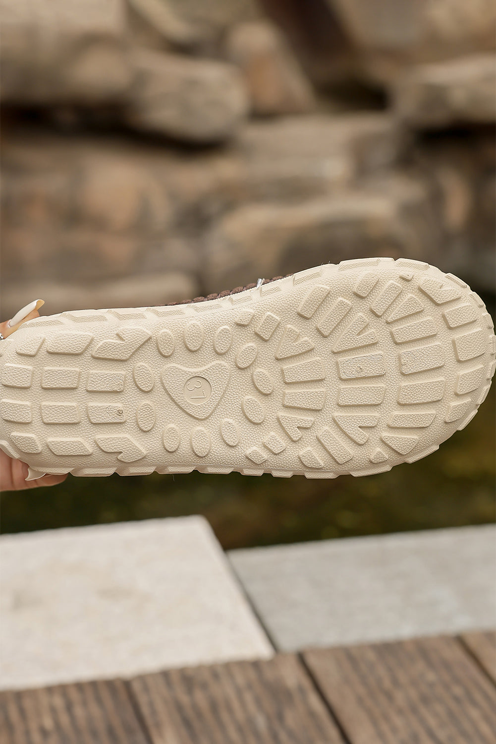 Black Plush Winter Clog Slippers | Suede Contrast Stitch