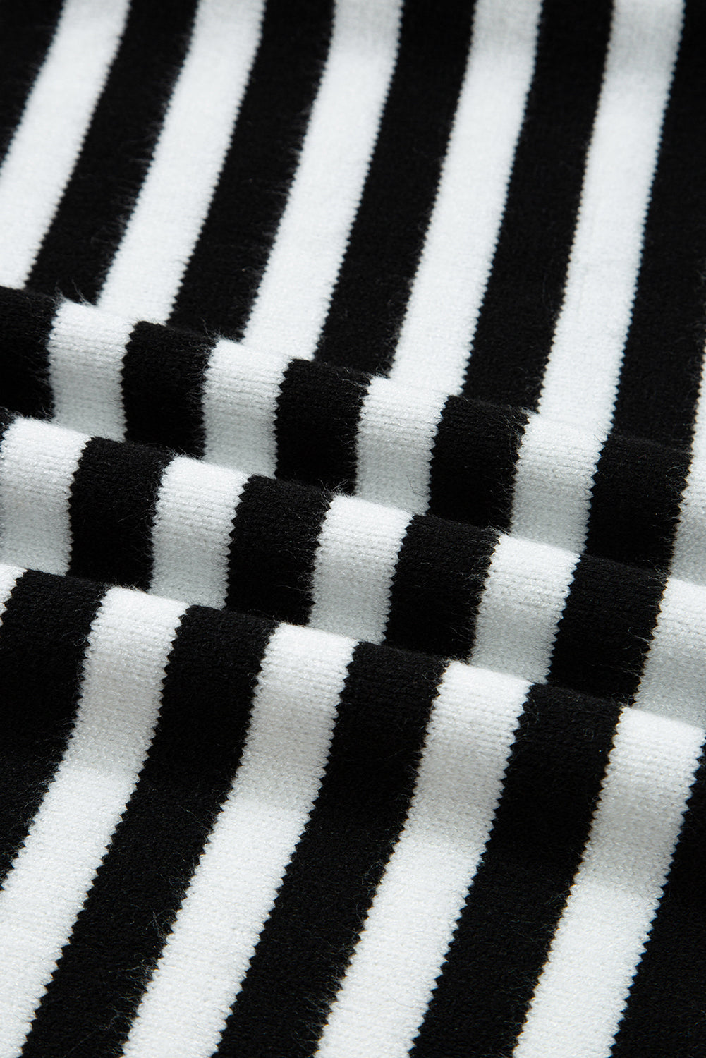 Stripe Colorblock Ribbed Trim Long Sleeve Sweater