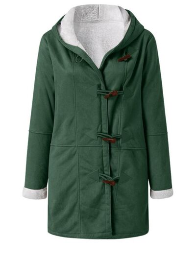 Women's Long Sleeve Hooded Toggle Jacket with Pockets