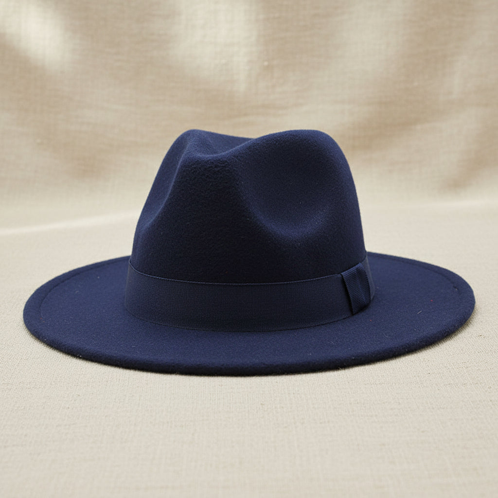 Wide Brim Bell Crown Felt Hat – Unisex Minimalist Sun Hat